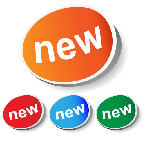 500x500 Colored New Sticker Vector Free Download