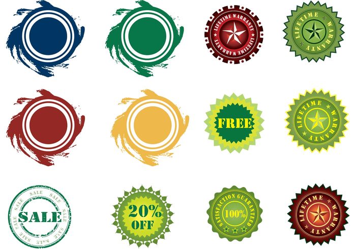 700x490 Stickers Vector Set