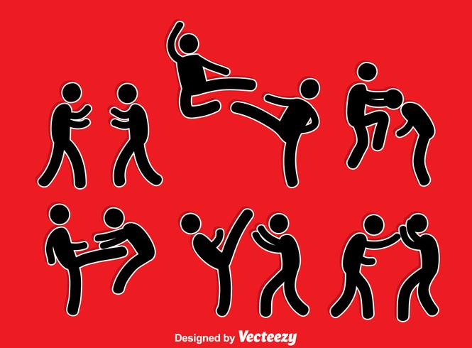 665x490 Muay Thai Silhouette Stickman Vector