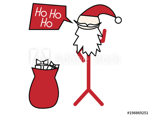 500x387 Santa Claus Stickman Vector Illustration