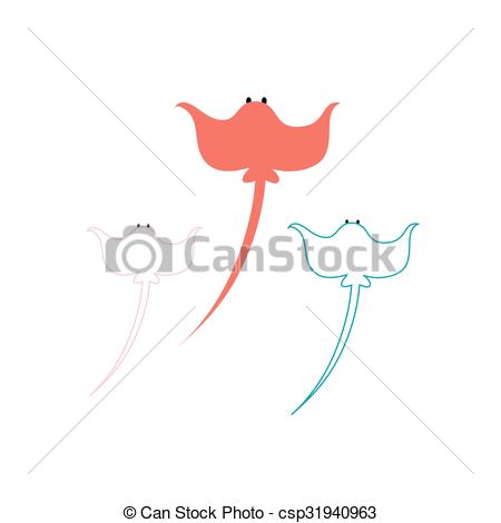 450x470 Illustration Colorful Stingray. Beautiful Illustration Of A