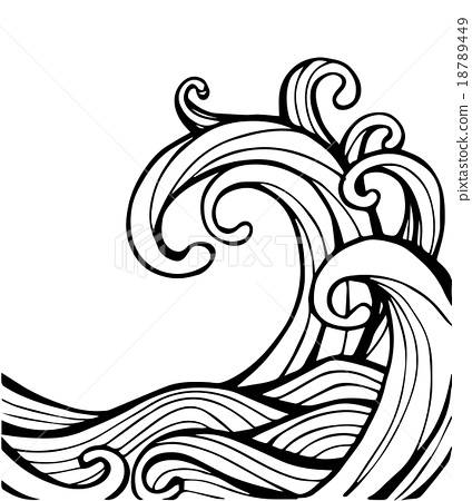 424x450 Vector Of Abstract Wave In Black And White
