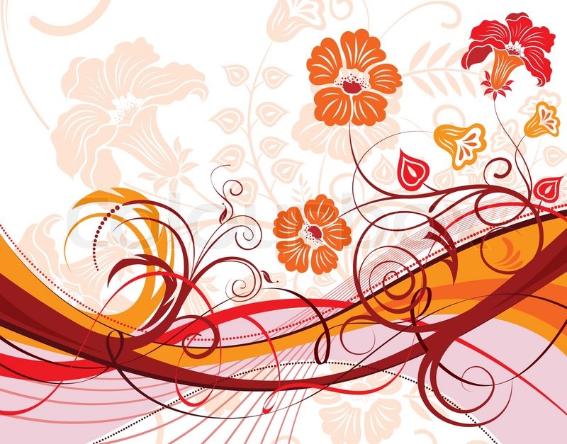 800x627 Flower Background With Wave Pattern, Element For Design, Vector