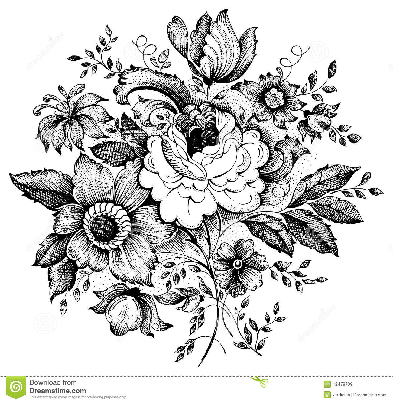 1300x1333 Collection Of Vector Drawings Of Flowers High Quality, Free