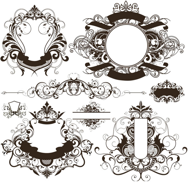 800x800 Vintage Ornate Frames Vector Set 3 Vector Graphics Blog