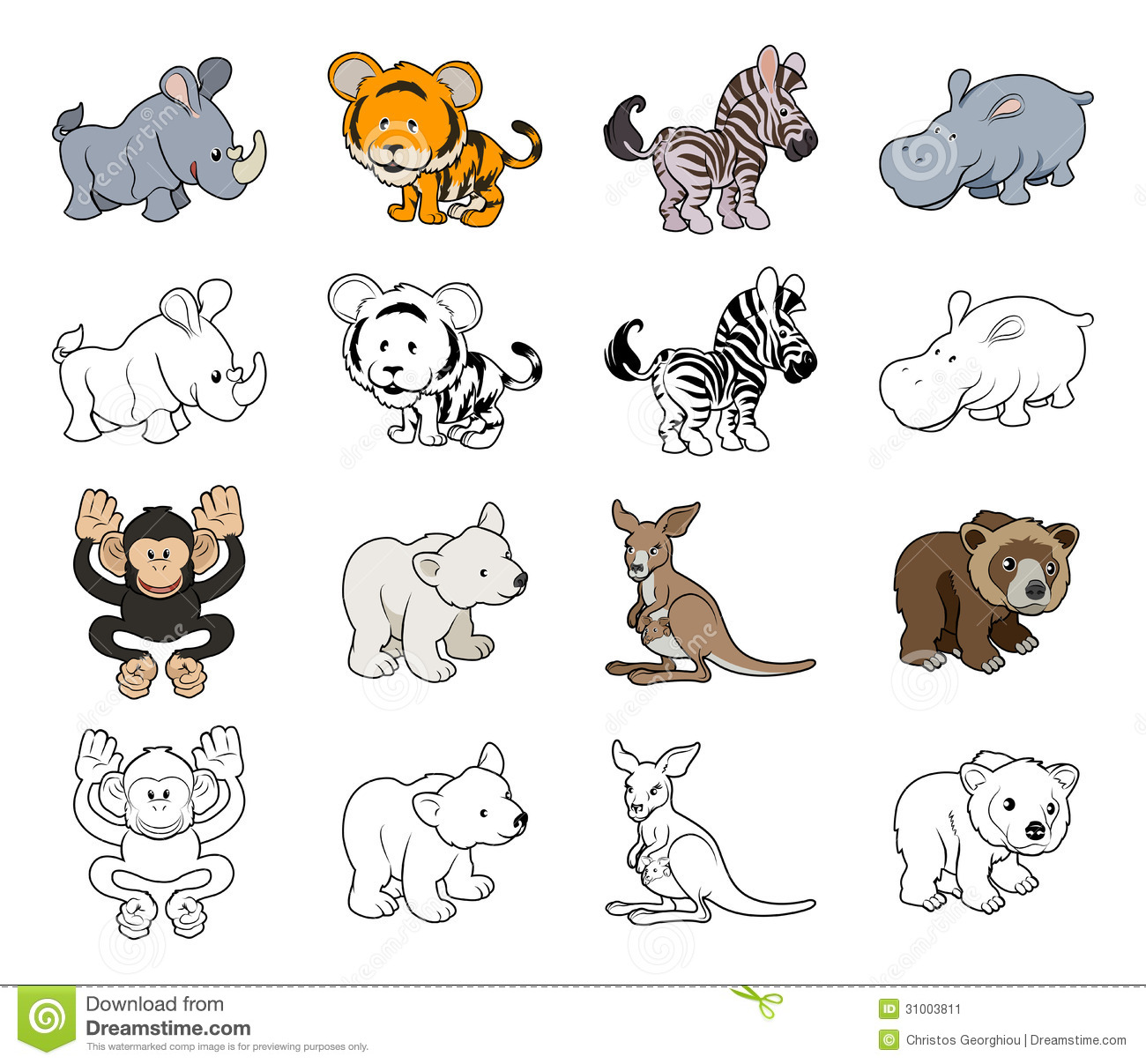 1300x1207 Exciting Cartoon Pictures Of Wild Animals Animal Illustrations