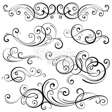 380x380 Isolated Swirl Elements. All Elements Are Separate. Hi Res Jpg