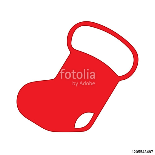 500x500 Christmas Stocking Vector Icon Eps 10. Simple Isolated