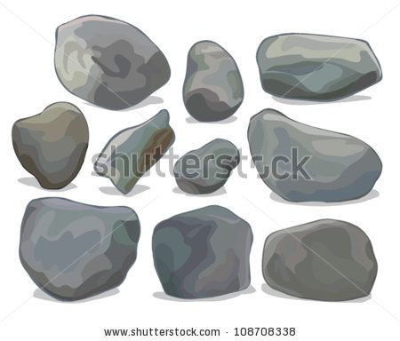 450x384 Vector Set Of Different Boulders And Stones Isolated On White