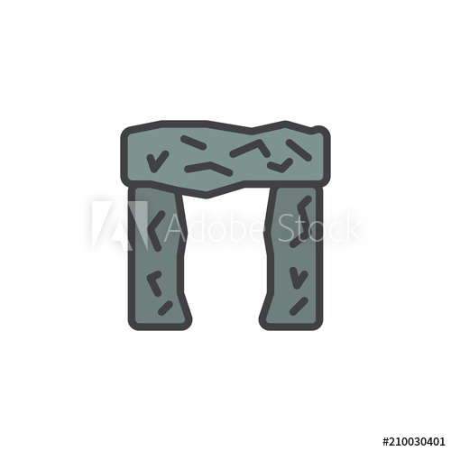 500x500 Stonehenge Filled Outline Icon, Line Vector Sign, Linear Colorful