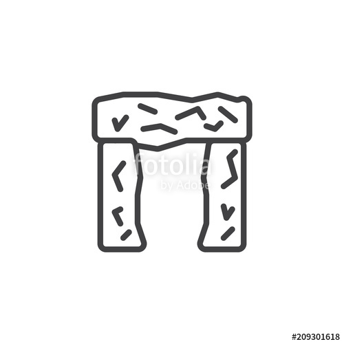 500x500 Stonehenge Outline Icon. Linear Style Sign For Mobile Concept And