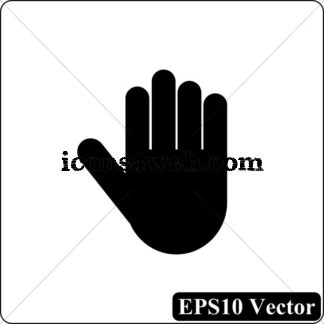 324x324 Stop Hand Black Icon. Eps10 Vector.