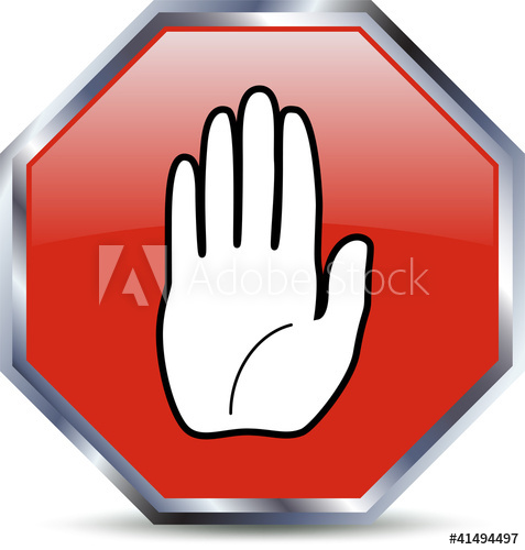 477x500 Stop Hand Vector