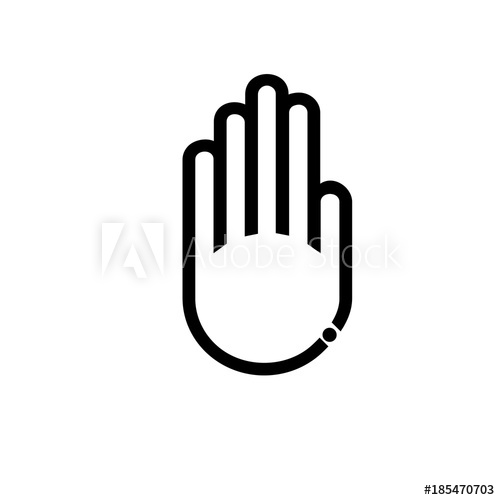 500x500 Stop Hand Vector Icon
