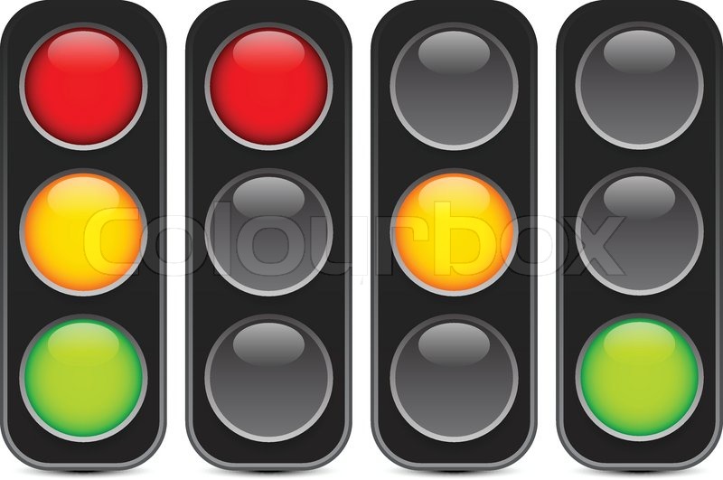 800x531 Traffic Light, Signal, Semaphore Or Control Lights Vector