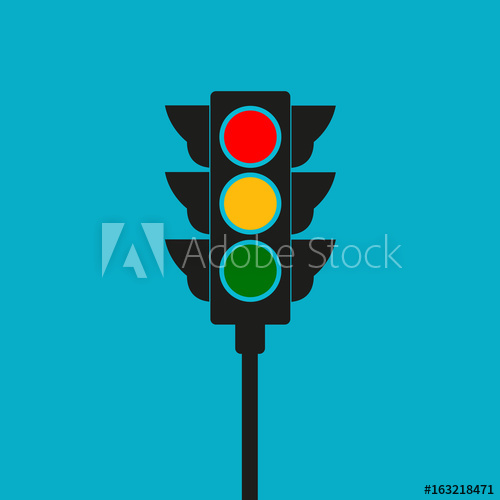 500x500 Traffic Light, Vector Illustration