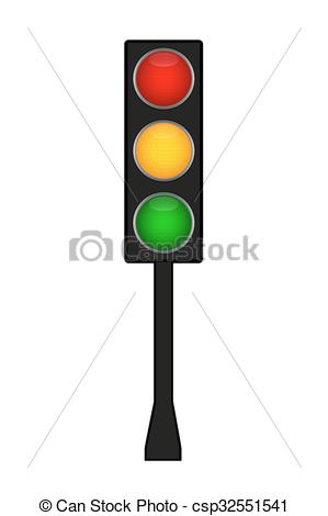 299x470 Traffic Light. Vector Illustration .