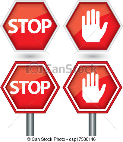 408x470 Stop Sign, Vector Illustration .