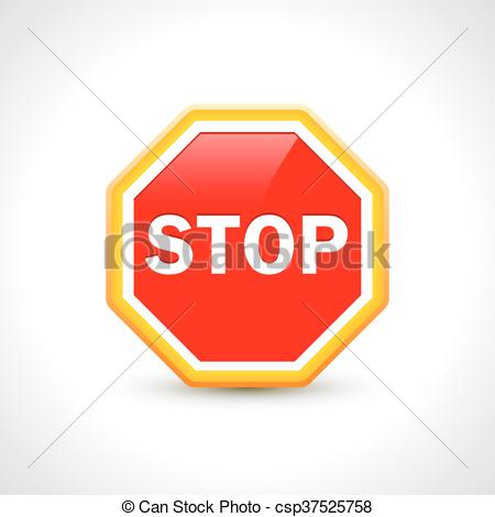 450x470 Vector Illustration Of Stop Sign Vector Design Template.