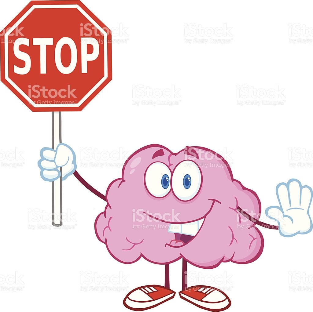 1024x1022 Brain Holding A Stop Sign Vector Id174561958 Clipart