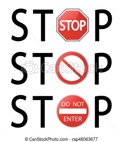 409x470 Stop Sign Vector Illustration On White Background.