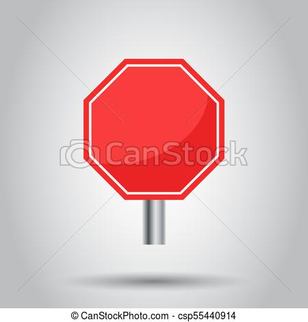 450x470 Blank Red Stop Sign Vector Icon. Empty Danger Symbol Vector