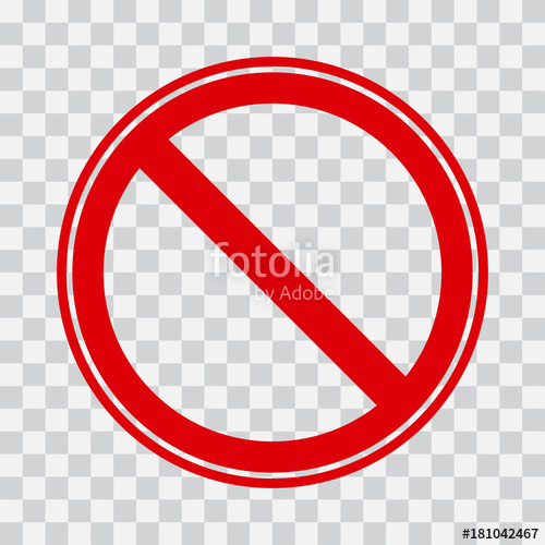 500x500 Red Stop Icon On Transparent Background. No Symbol. Vector