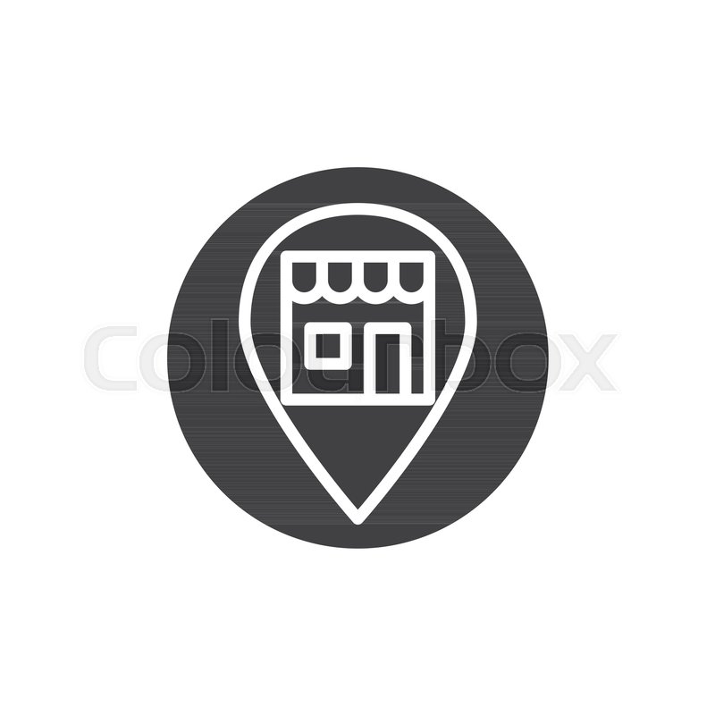 800x800 Shop Location Pin Icon Vector, Filled Flat Sign, Solid Pictogram