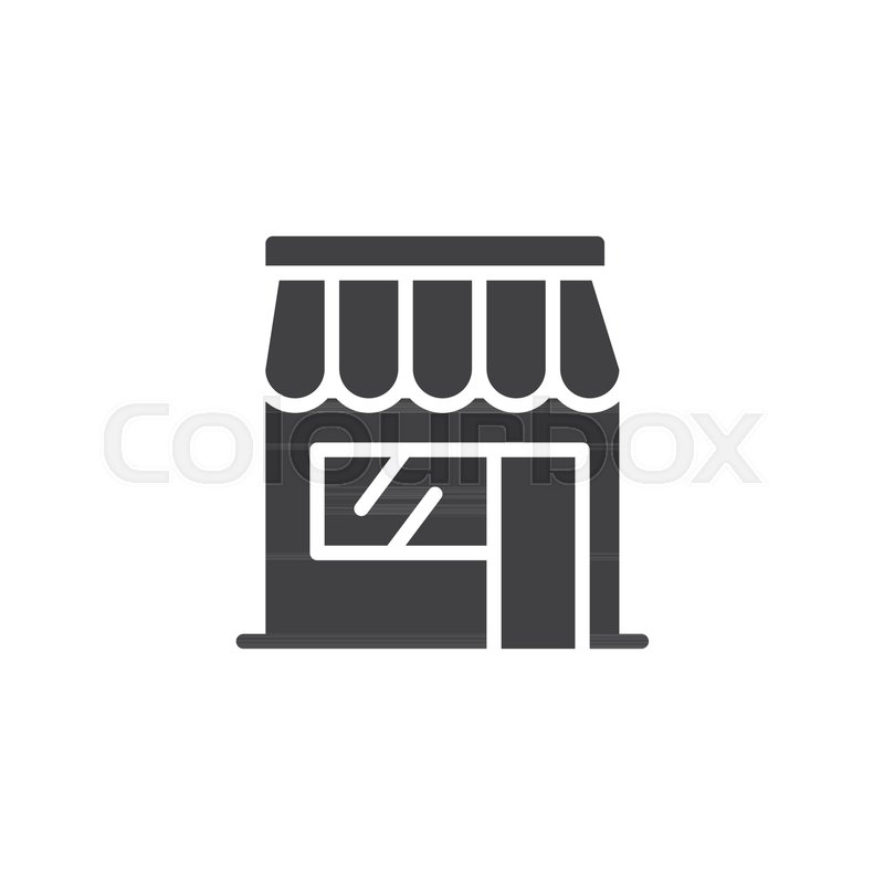 800x800 Shop Store Icon Vector, Filled Flat Sign, Solid Pictogram Isolated