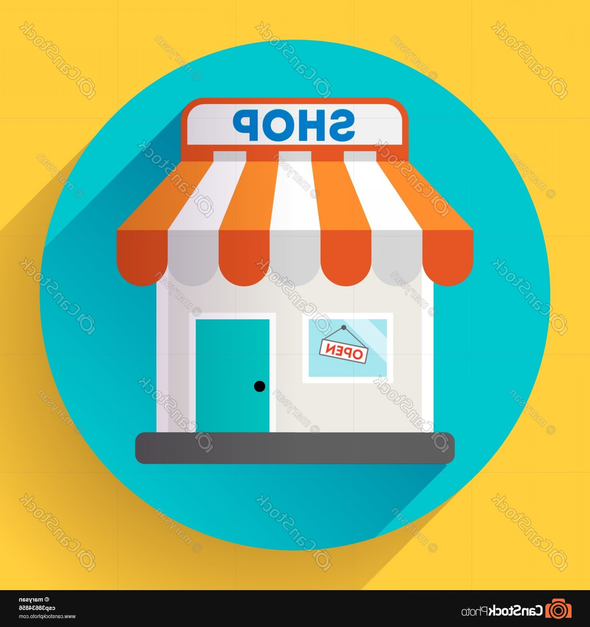 1920x2040 Store Front Vector Icon Flat Design Orangiausa