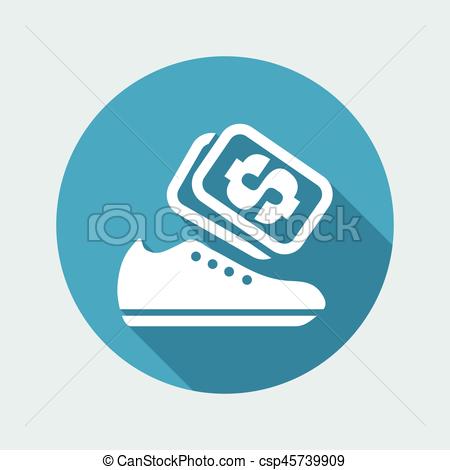 450x470 Vector Illustration Of Single Isolated Shoes Store Icon.