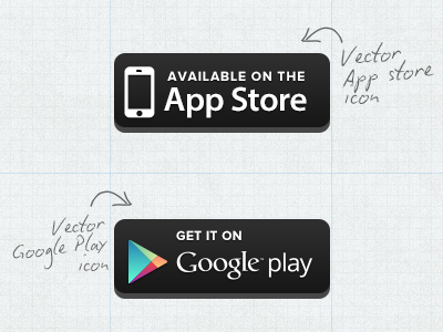 400x300 Free Vector App Store Google Play Button Freebbble