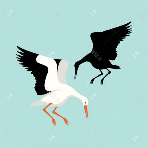 300x300 Photostock Vector Stork Vector Illustration Style Flat Black