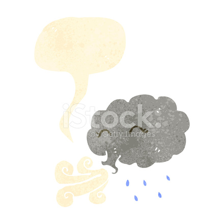 440x440 Retro Cartoon Storm Cloud Stock Vector
