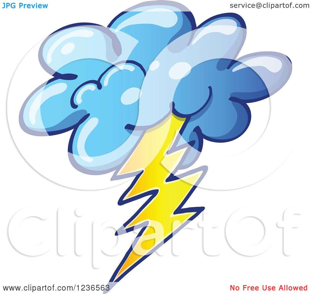 1080x1024 Clipart Of A Storm Cloud With Lightning Royalty Free Vector
