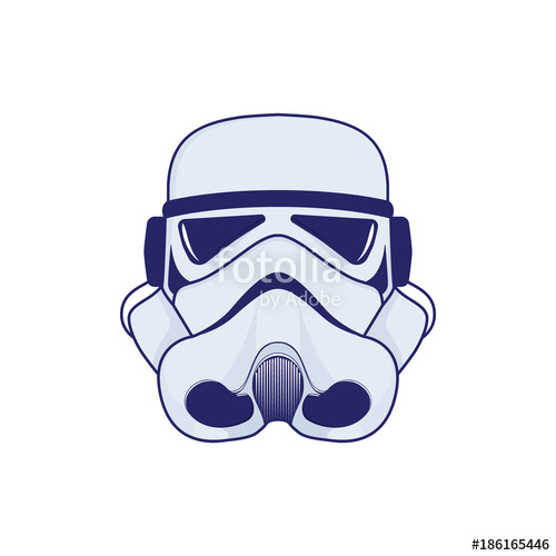 500x500 Stormtrooper Mask From Star Wars. Vector Illustrations Stock