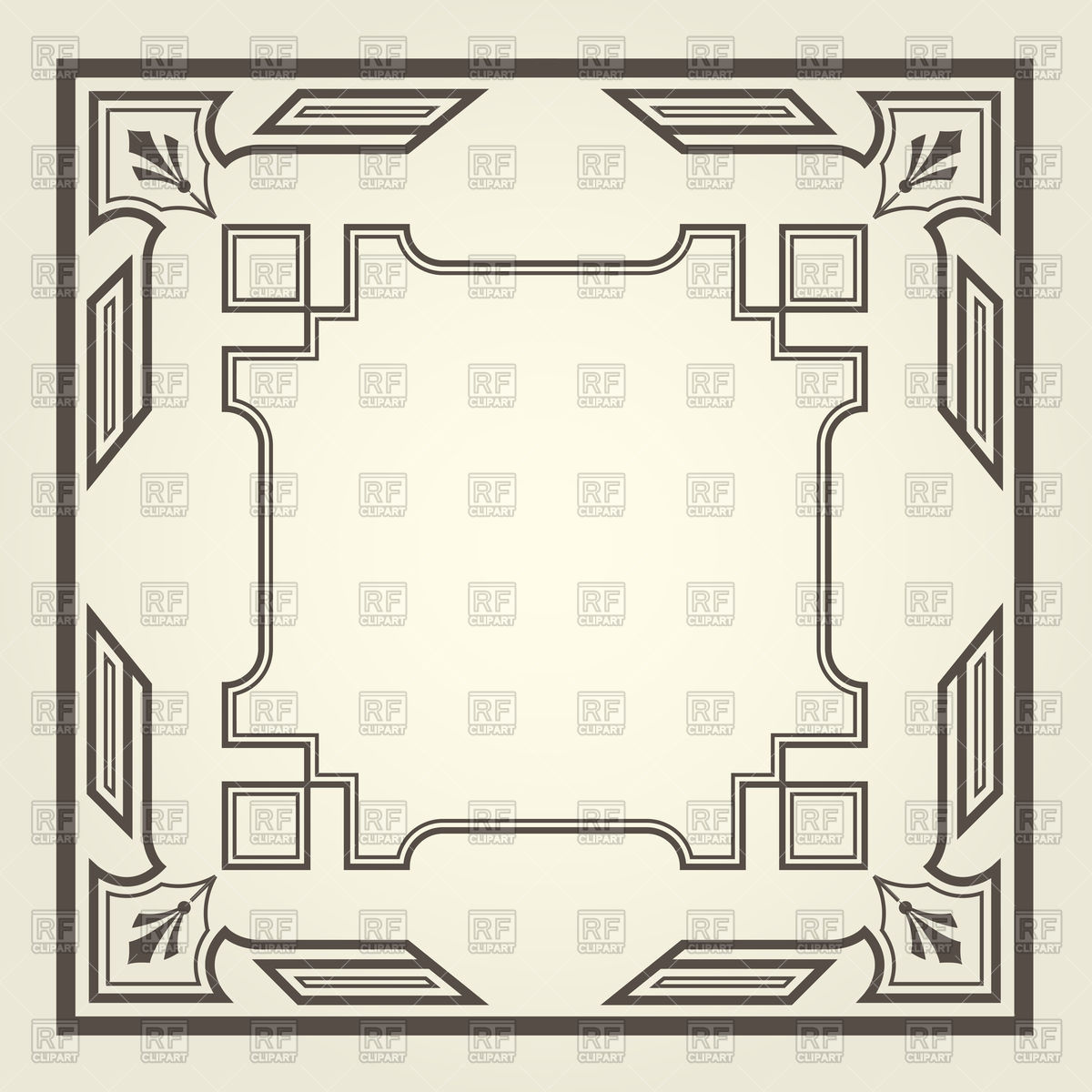 1200x1200 Art Deco Square Frame With Straight Lines Vector Image Vector