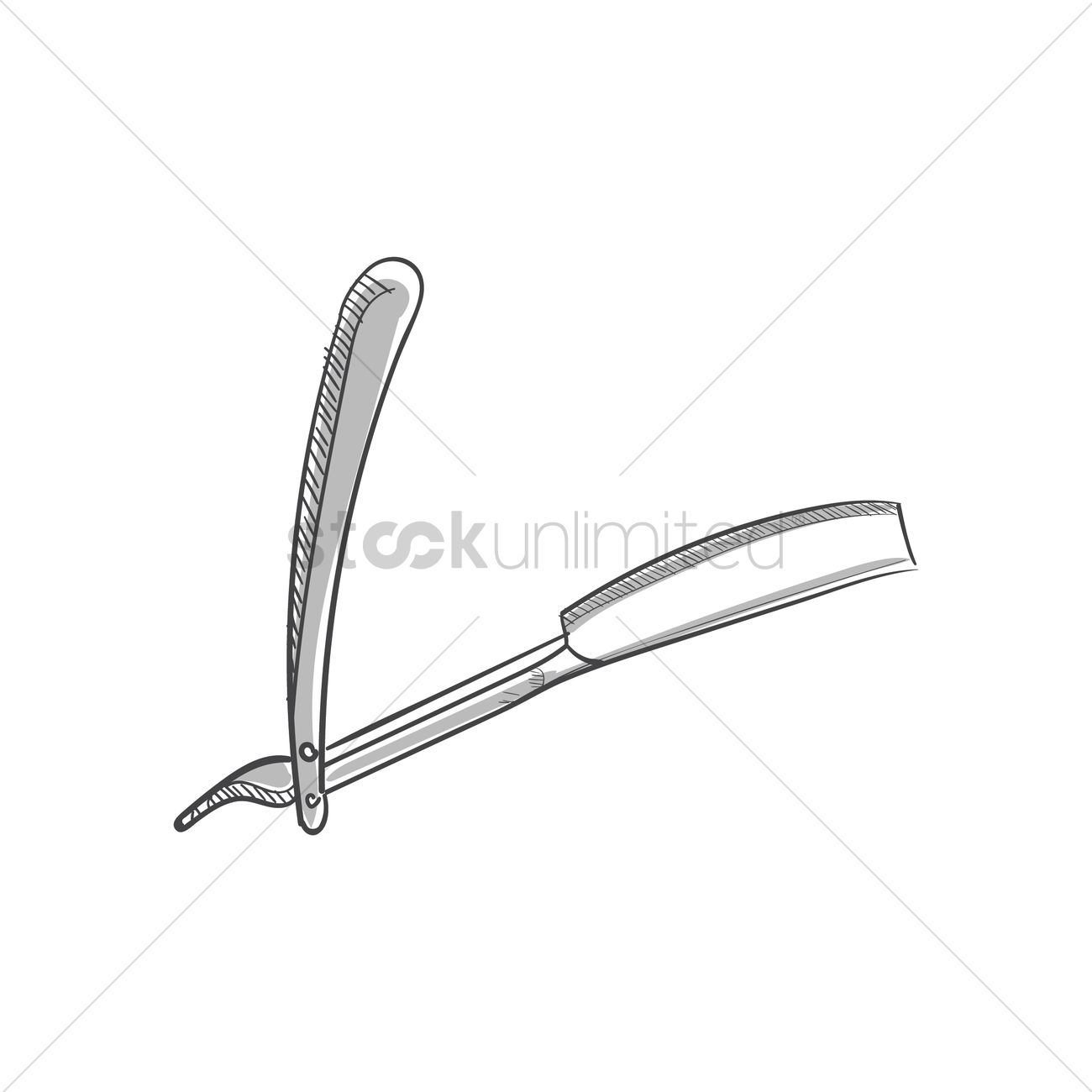 1300x1300 Straight Razor Vector Image