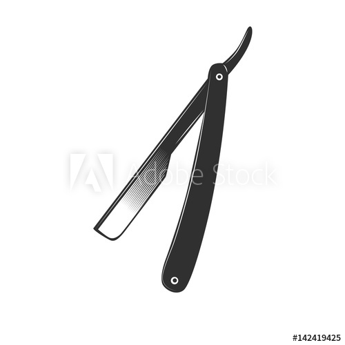 500x500 Straight Razor Vector Isolated On A White Background