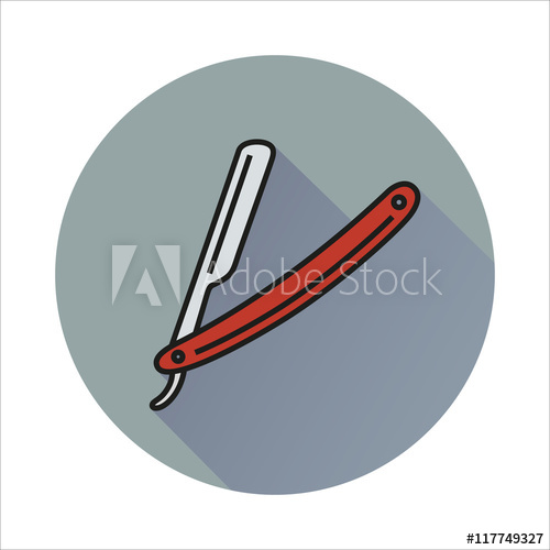 500x500 Straight Razor Vector Illustration On Circle
