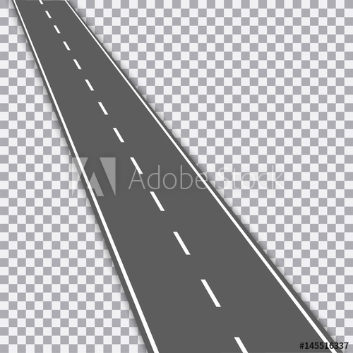 500x500 Straight Road With White Markings. Vector Illustration