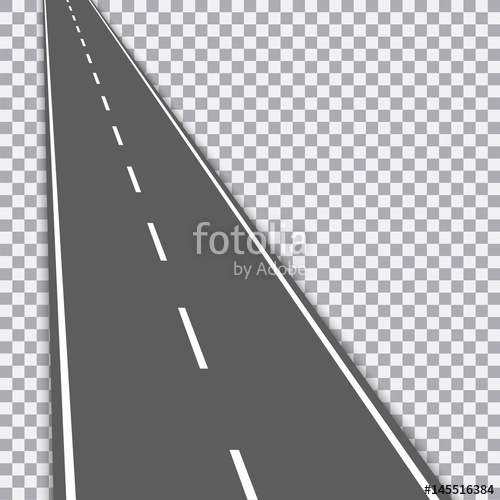 500x500 Straight Road With White Markings. Vector Illustration Stock