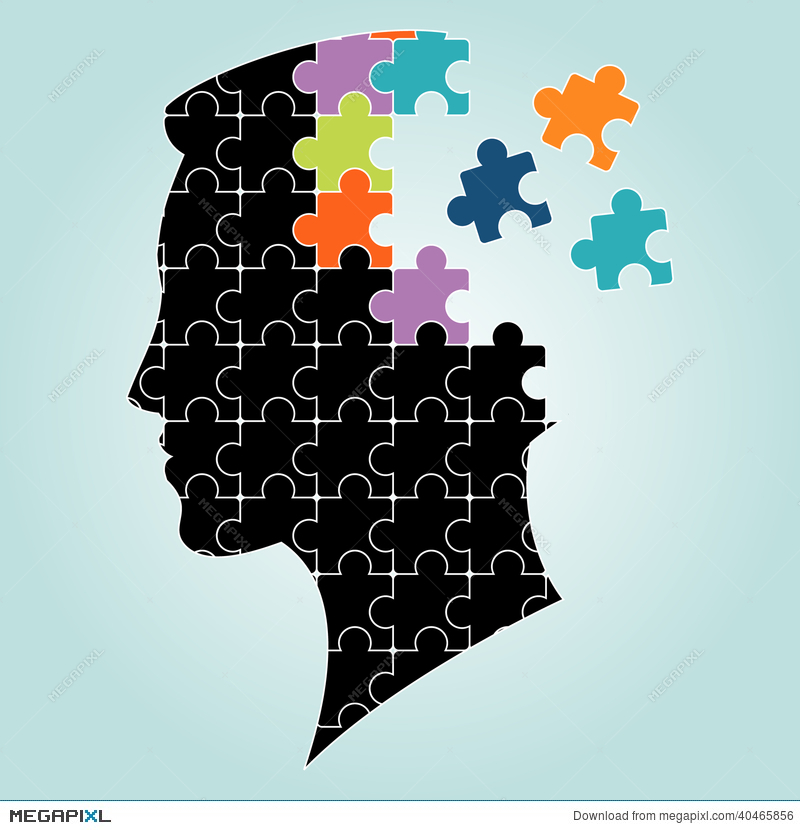 800x830 Head Man Puzzles Strategy. Vector Illustration Illustration