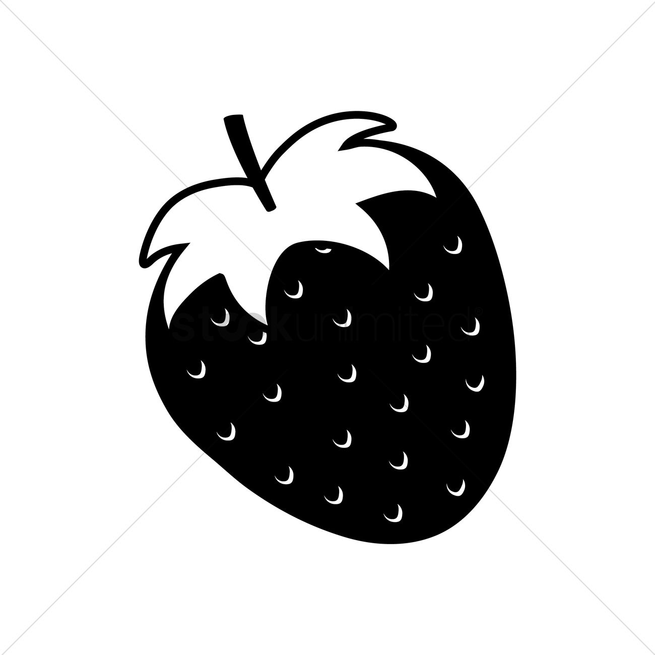 1300x1300 Silhouette Of Strawberry Vector Image