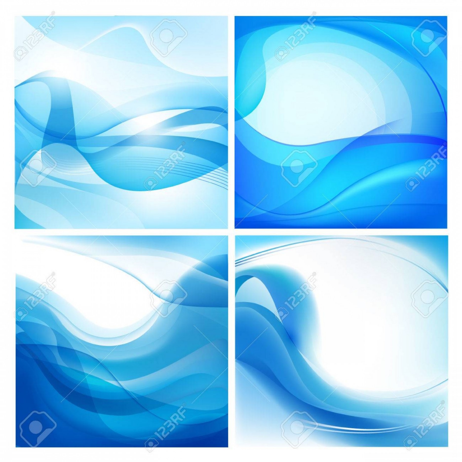 1872x1872 Photostock Vector Vector Set Of Blue Wavy Backgrounds Water Flow