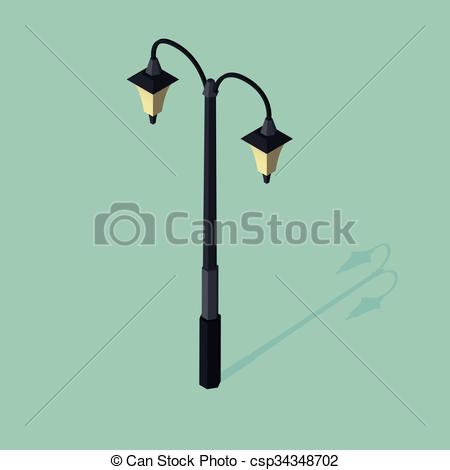 450x470 3d Isometric Vector Illustration Of Street Lamp.