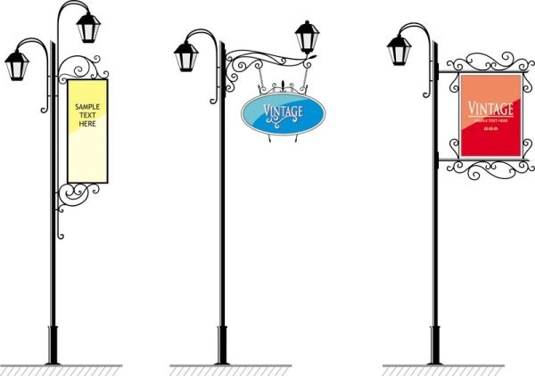 600x422 Beautiful Street Lamp Vector Material My Free Photoshop World