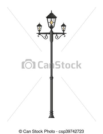 360x470 Light Pole Street Lamp Isolated On White Background. Vector