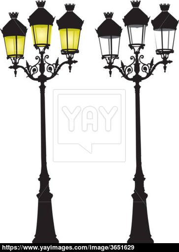 364x512 Retro Street Lamp Vector