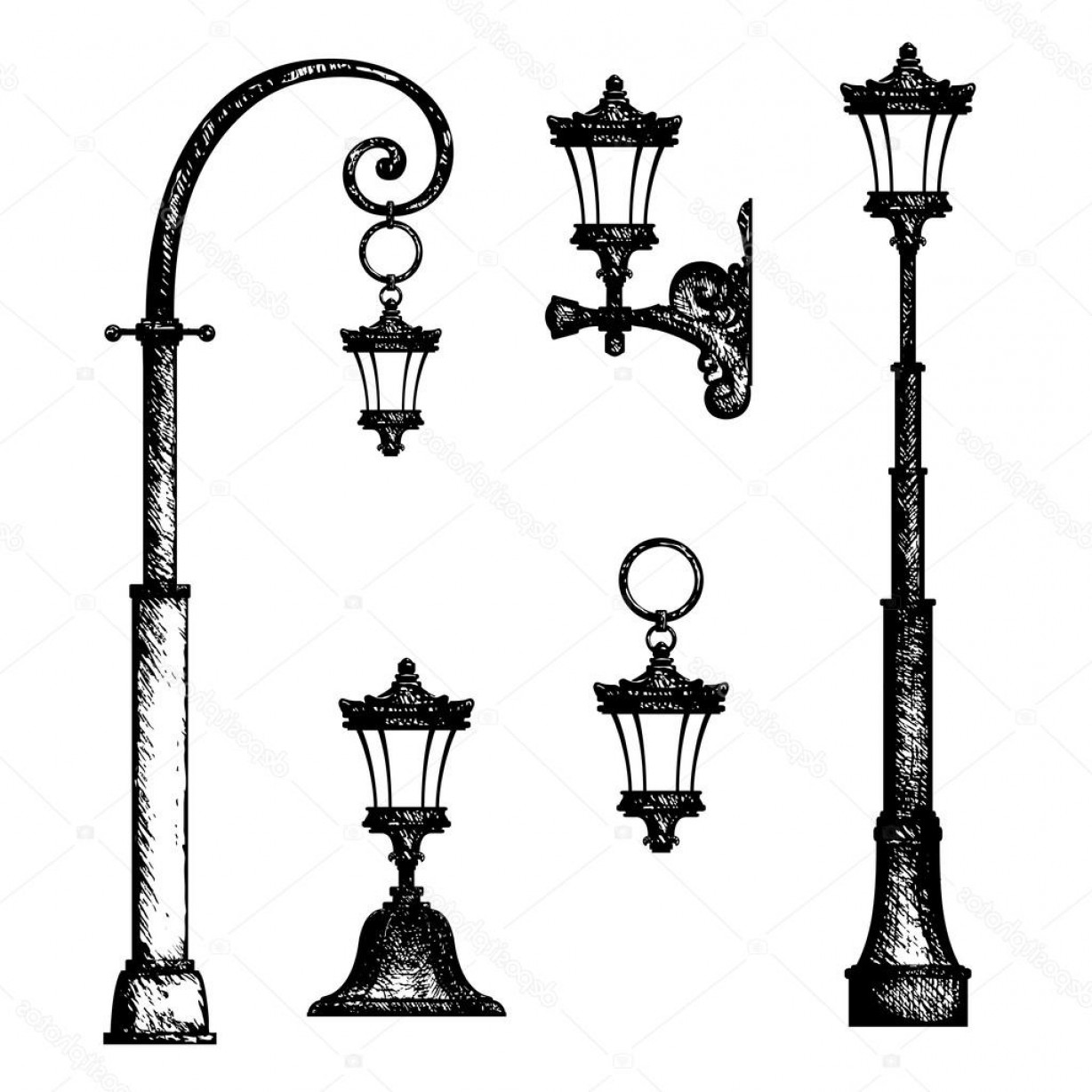 1228x1228 Stock Illustration Sketch Of Street Light Vector Lazttweet